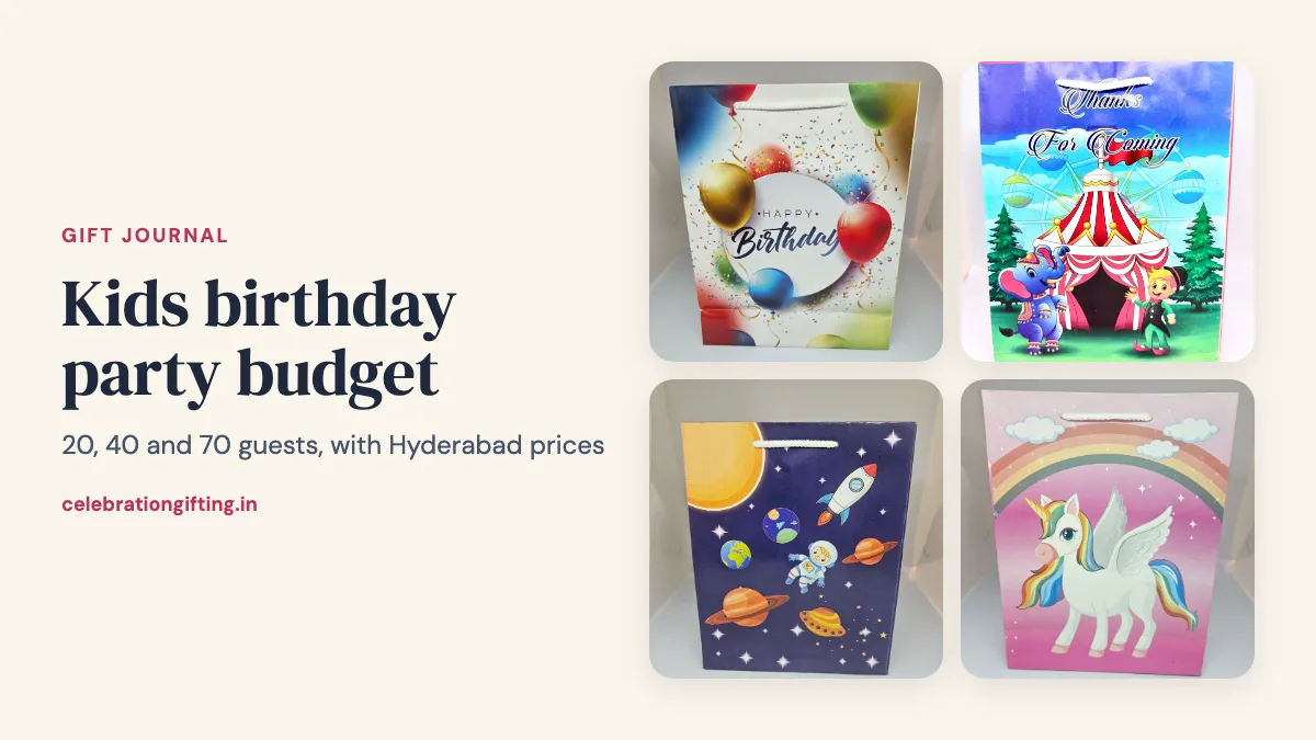 Happy Birthday, carnival, space and unicorn printed gift bags from the Celebration Gifting catalogue